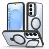 For Samsung Galaxy S25 Back Cover Case Crystal (Lifetime Anti Yellow | Magnetic Ring Stand | Camera Lens Protection | MagSafe Compatible)