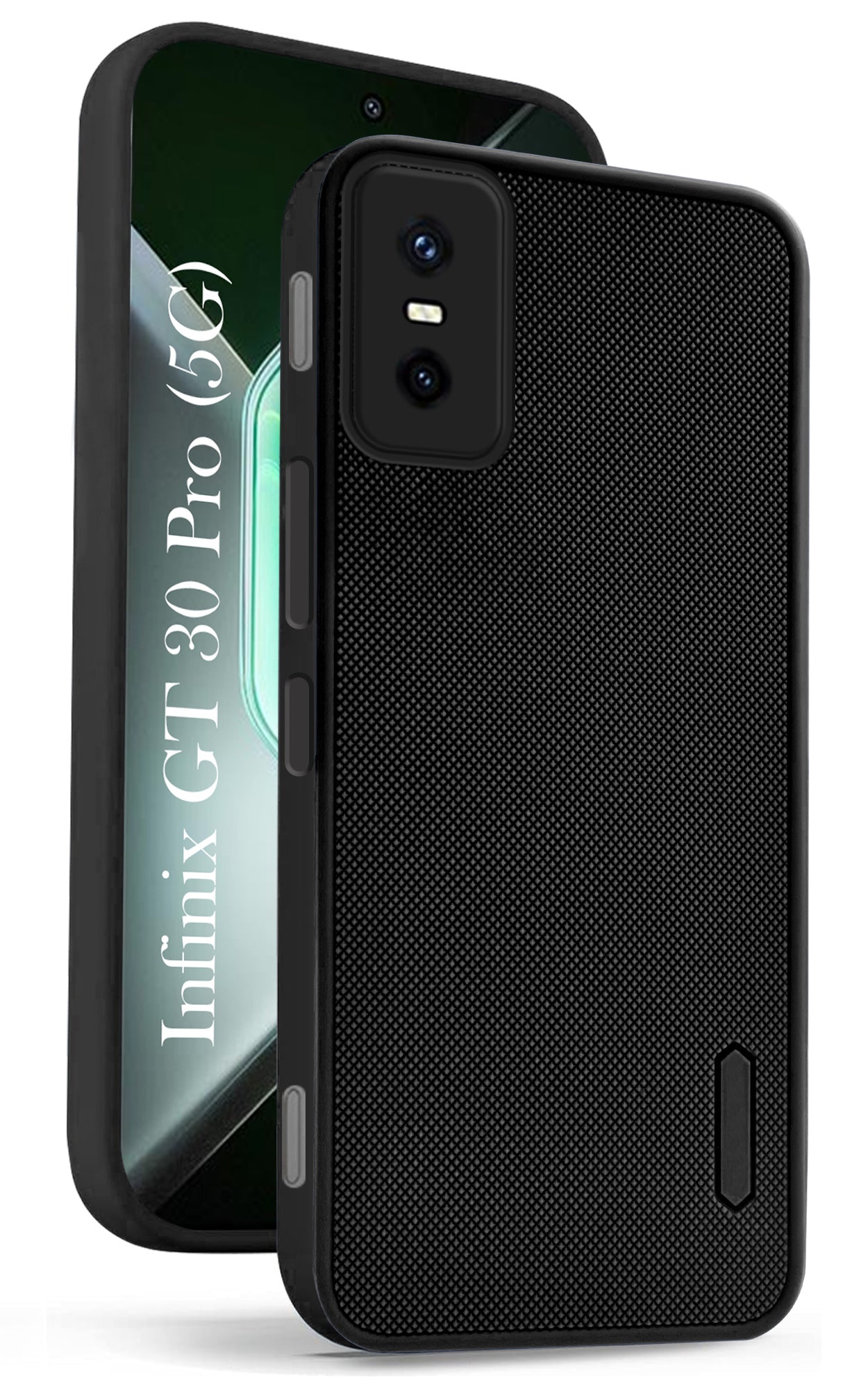 For Infinix GT 30 Pro Back Cover Case (Textured Grip Design | Micro-Fiber Cloth Inside | Slim and Light Weight | Soft Touch and Feel | Black)