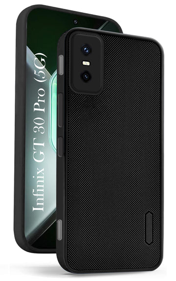 For Infinix GT 30 Pro Back Cover Case (Textured Grip Design | Micro-Fiber Cloth Inside | Slim and Light Weight | Soft Touch and Feel | Black)