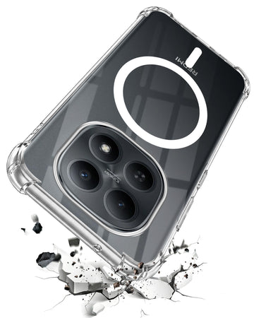 For Xiaomi Redmi Note 15 5G Back Cover Shockproof Crystal-Clear (Magsafe Wireless Support | Drop & Camera Protection | Hard Polycarbonate)