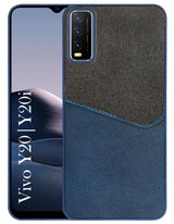 For Vivo Y20 | Y20i Back Cover Case (Dual PU Leather Stitch | Professional Minimalist | Soft and Flexible)