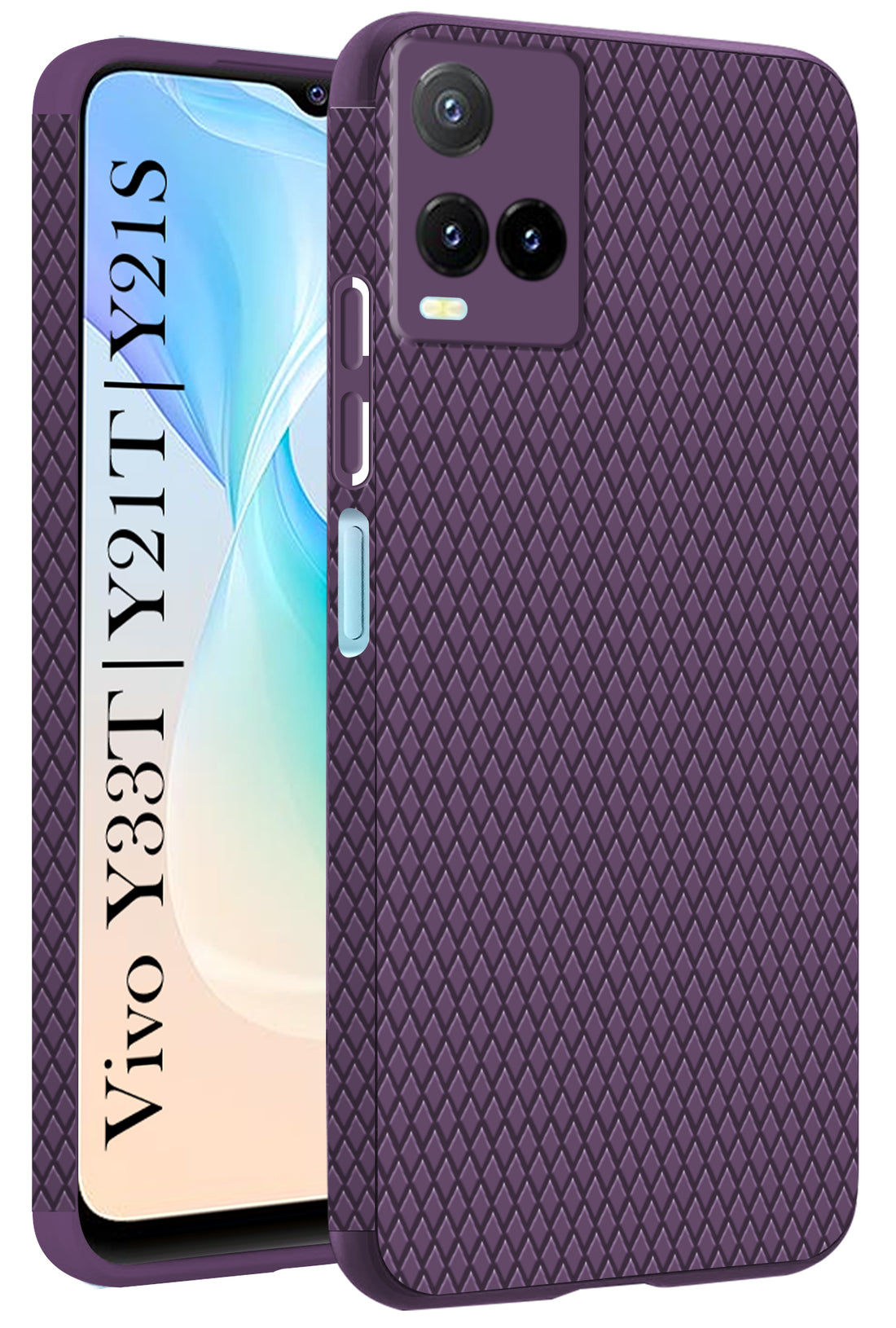 For Vivo Y33T | Vivo Y21T | Vivo Y21s Back Cover Case (Liquid Silicone | Side Grip | Camera Protection)