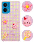 For Motorola Moto G96 Back Cover Case (3D Cute Cartoons | Hard Back Side Soft | Matte Premium Finish | HD Printing)