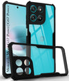 For Motorola Moto G67 Power | G57 Power Back Cover Case Hybrid (Shockproof with Polycarbonate Clear Panel | Professional Black)