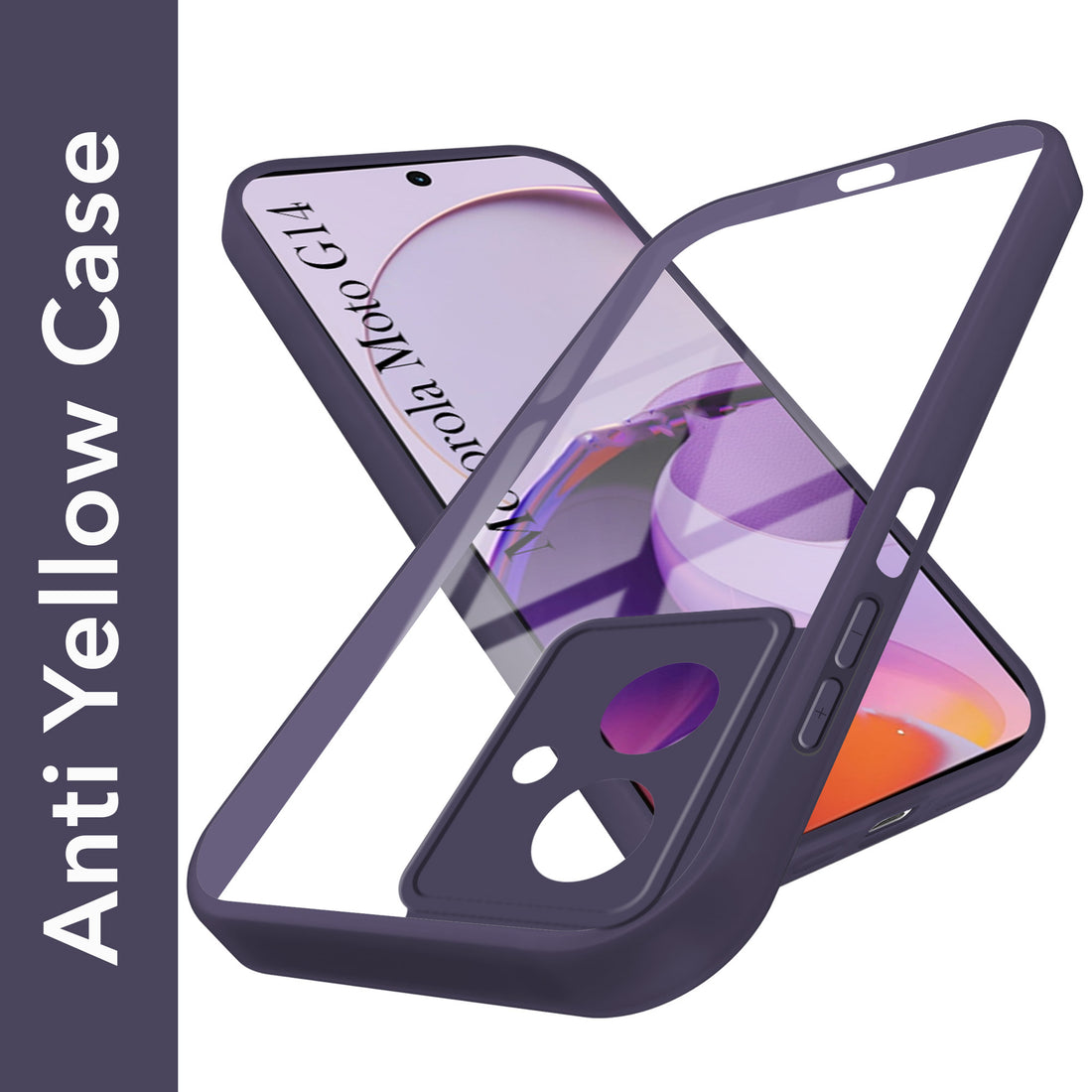 For Motorola Moto G14 Back Cover Case Ultra-Hybrid (Lifetime Anti Yellow | Anti Scratch | Crystal Clear Shockproof)