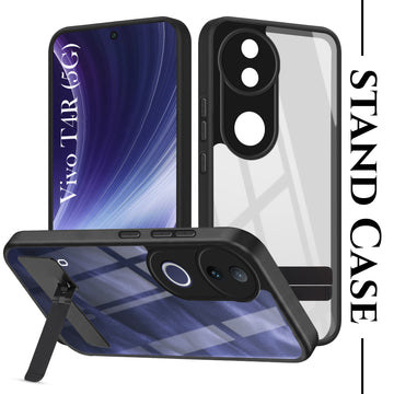For Vivo T4R Back Cover Case (Built-in Stand | Lifetime Anti Yellow | Kickstand Shockproof | Camera Protection | MagSafe Compatible)
