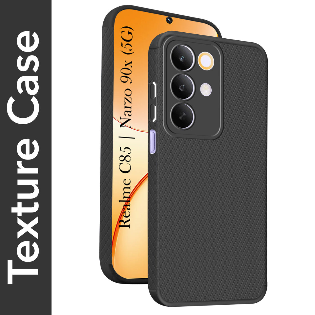 For Realme C85 5G | Realme Narzo 90x Back Cover Case Liquid Silicone (Camera Protection | Side Grip Texture | Soft and Flexible)