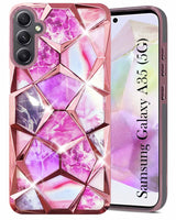 For Samsung Galaxy A35 5G Back Cover Case ( Dual Design Glitter Sparkle and Detachable Diamond Print Case | Soft and Flexible)