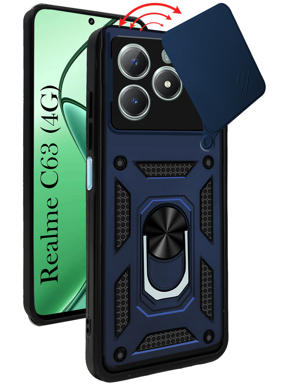 For Realme C63 Back Cover Case (Hybrid Dual Armor Polycarbonate)