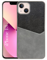 For Apple iPhone 13 Back Cover Case (Dual PU Leather Stitch | Professional Minimalist | Soft and Flexible)