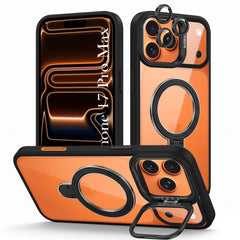 For Apple iPhone 17 Pro Max Back Cover Case Crystal (Lifetime Anti Yellow | Magnetic Ring Stand | Camera Lens Protection | MagSafe Compatible)
