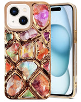 For Apple iPhone 15 Back Cover Case ( Dual Design Glitter Sparkle and Detachable Diamond Print Case | Soft and Flexible)