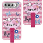 For Realme 16 Back Cover Case (3D Cute Heart Strap Holder | Camera Protection | Designer Girls Print)