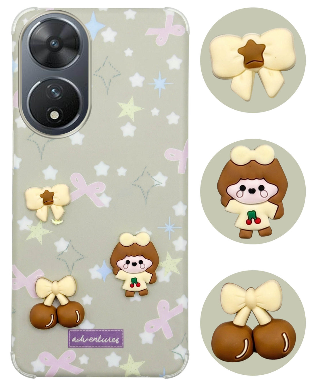 For Vivo T2 Back Cover Case (3D Cute Cartoons | Hard Back Side Soft | Matte Premium Finish | HD Printing)