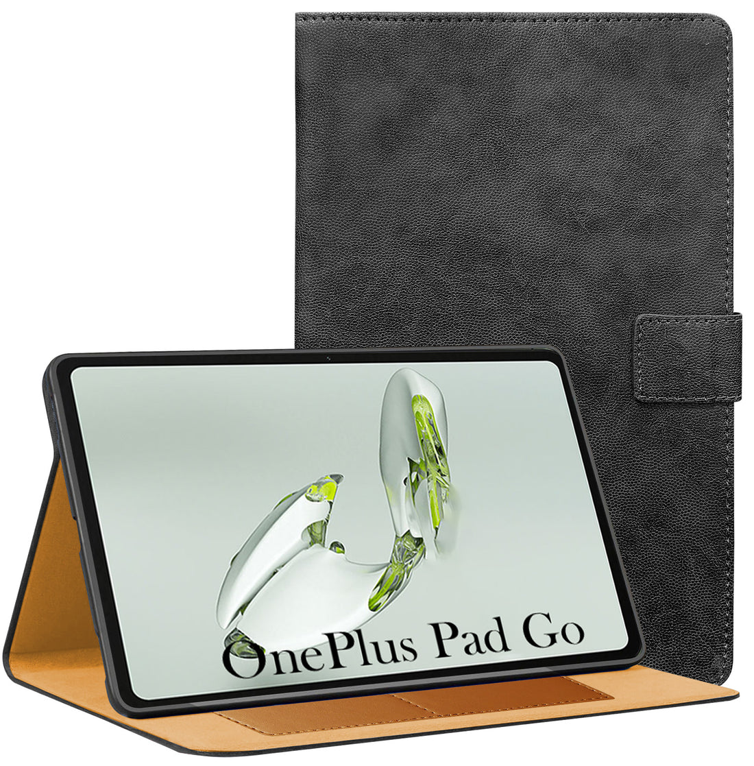 For OnePlus Pad Go 11.35 Inch Flip Cover Folio Cover (PU Leather | Multi-Angle Smart Stand | Card Storage Slots | Silicone Back Pouch)