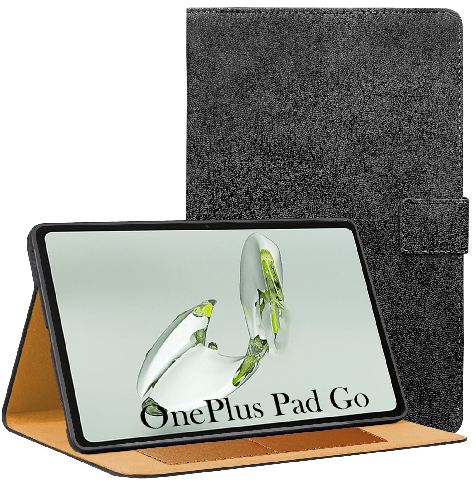 For OnePlus Pad Go 11.35 Inch Flip Cover Folio Cover (PU Leather | Multi-Angle Smart Stand | Card Storage Slots | Silicone Back Pouch)