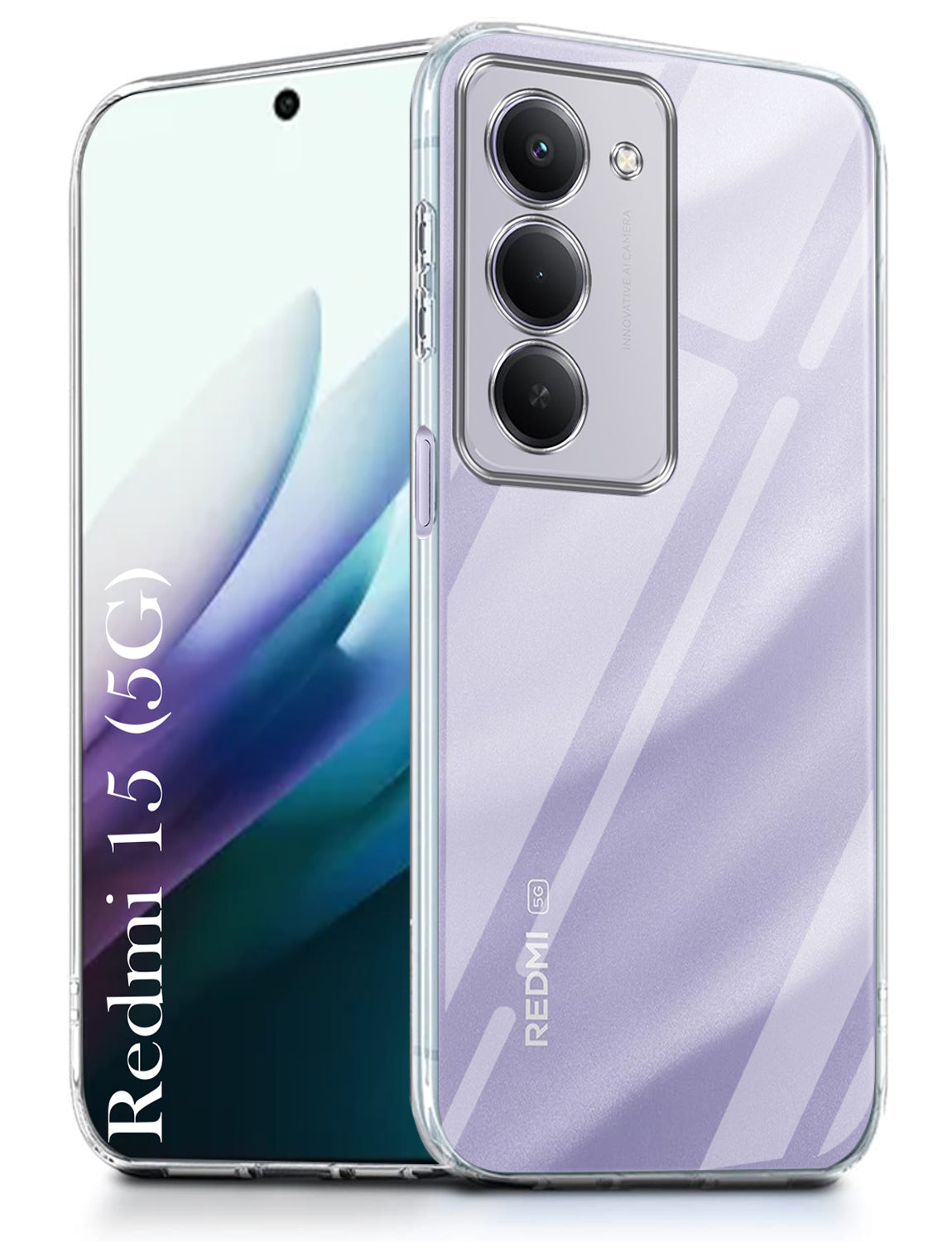 For Xiaomi Redmi 15 5G Back Cover Case Silicone (Clear Shockproof Case with Camera Protection | Soft and Flexible | Transparent)