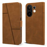 For Vivo X200 FE Flip Cover Case ( Stitched Leather with Magnetic Closure)