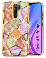 For Xiaomi Mi Redmi 9 Prime Back Cover Case (Dual Design Glitter Sparkle and Detachable Diamond Print Case | Soft and Flexible)