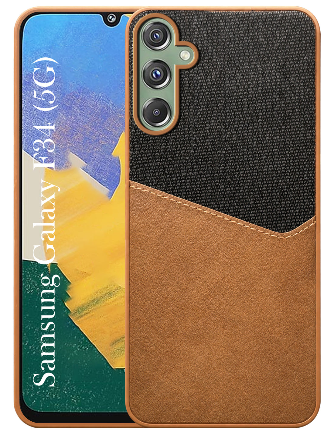 For Samsung Galaxy F34 5G Back Cover Case (Dual PU Leather Stitch | Professional Minimalist | Soft and Flexible)