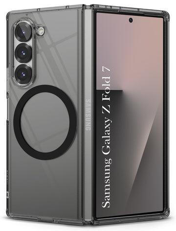 For Samsung Galaxy Z Fold 7 Back Cover Case Lifetime Anti-Yellow Clear (Magnetic Charging Support | Sleek Hard Crystal | Shockproof and Camera Protection)