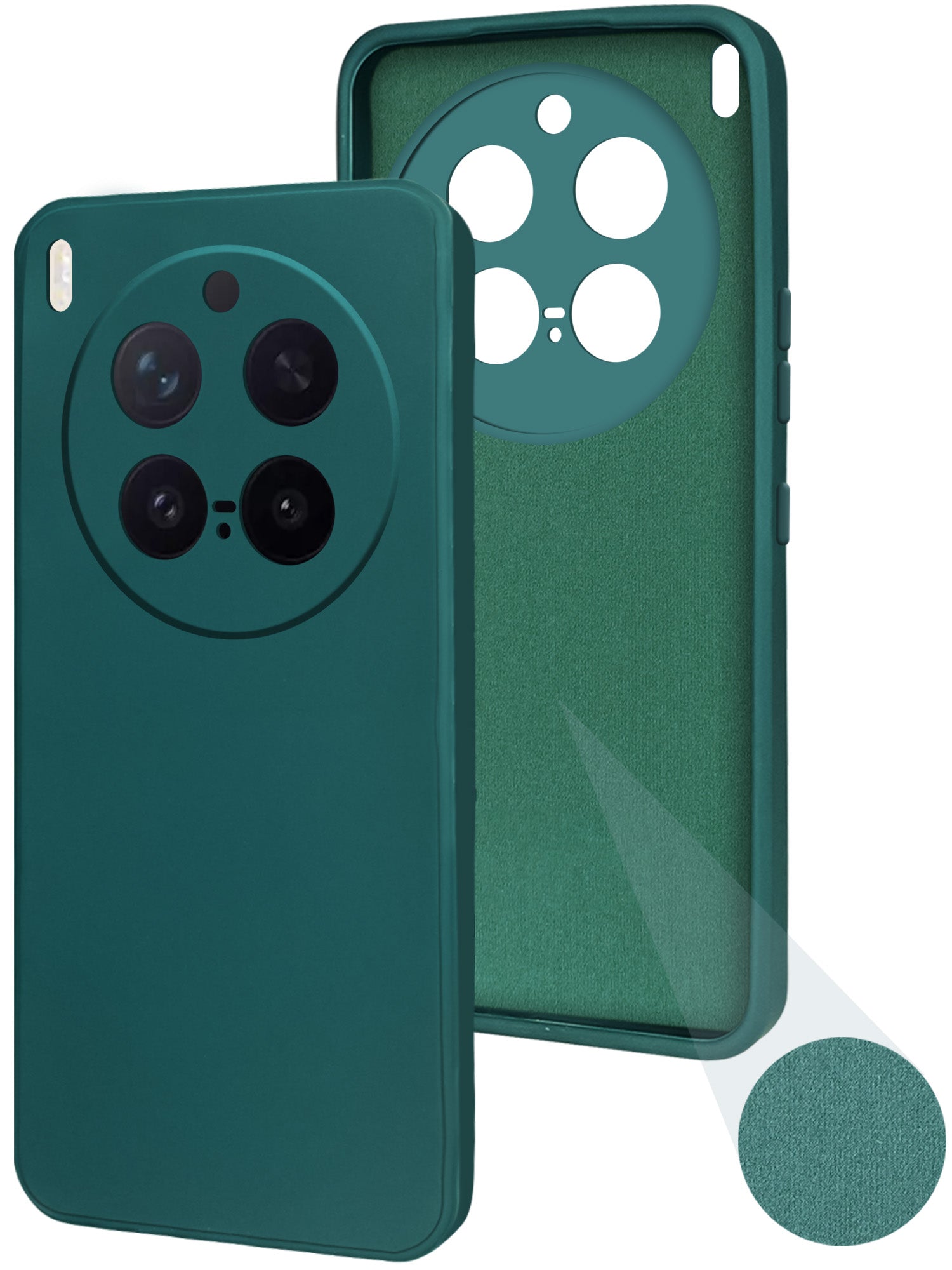 For Vivo X300 Pro Back Cover Case (Matte Finish Silicone with Inside Fiber cloth)