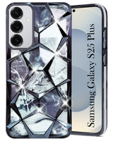 For Samsung Galaxy S25 Plus Back Cover Case (Dual Design Glitter Sparkle and Detachable Diamond Print Case | Soft and Flexible)