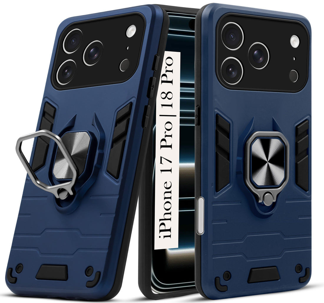 For iPhone 17 Pro | iPhone 18 Pro Back Cover Case (Shockproof Dual Layer Polycarbonate |Ring Holder Kickstand)