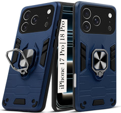For iPhone 17 Pro | iPhone 18 Pro Back Cover Case (Shockproof Dual Layer Polycarbonate |Ring Holder Kickstand)