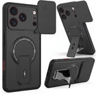 For Apple iPhone 18 Pro Max Back Case Cover Metallic (Hybrid Armor Kickstand | Sliding Shutter Camera Protection | MagSafe Compatible)