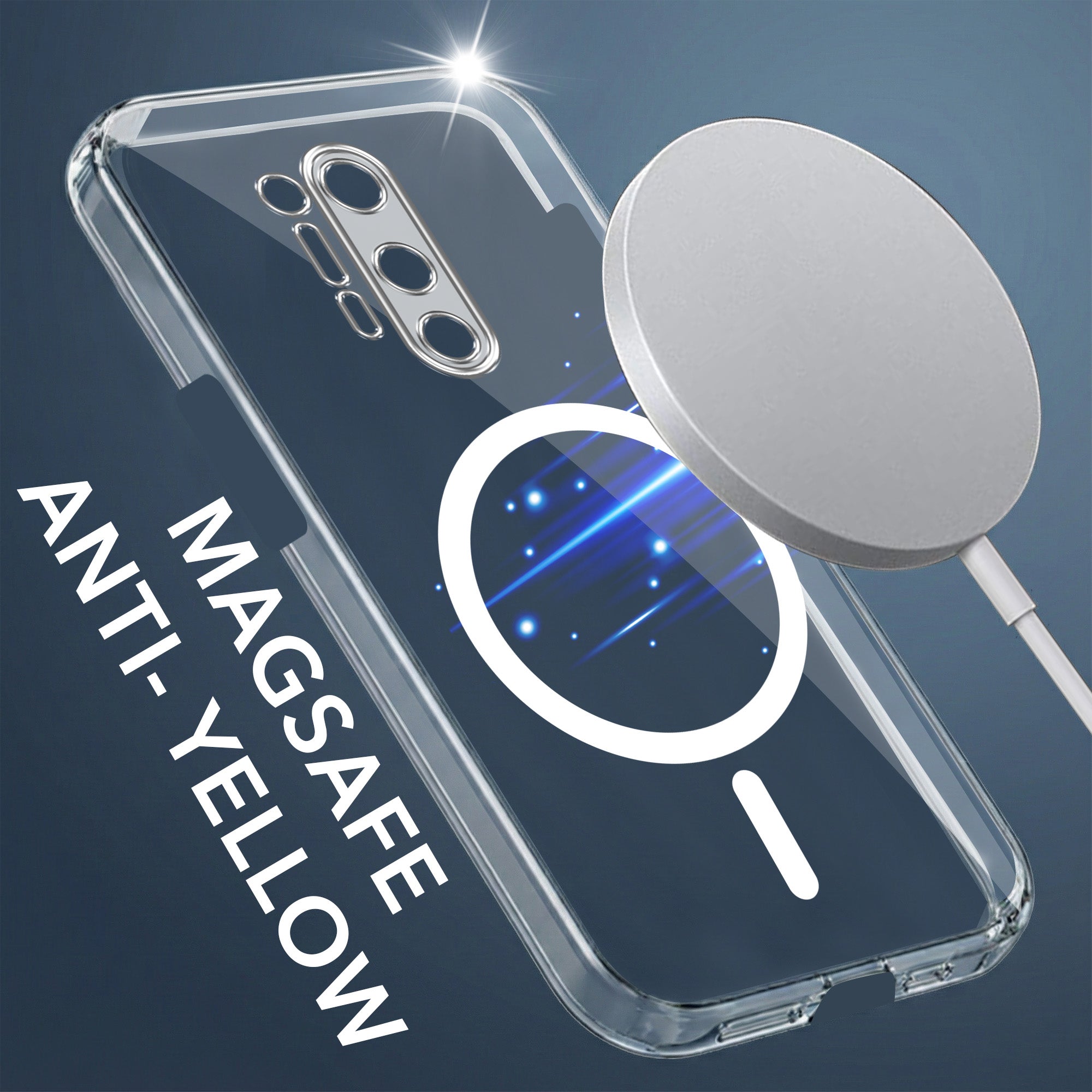 For OnePlus 8 Pro Back Cover Case Lifetime Anti-Yellow MagSafe Compatible Clear (Sleek Hard Crystal | Shockproof and Camera Protection)