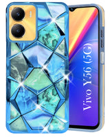 For Vivo Y56 5G For Back Cover Case ( Dual Design Glitter Sparkle and Detachable Diamond Print Case | Soft and Flexible)