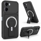 For Redmi 15A 5G Back Case Cover Metallic (Hybrid Armor Kickstand | MagSafe Compatible | Camera Protection Shockproof)