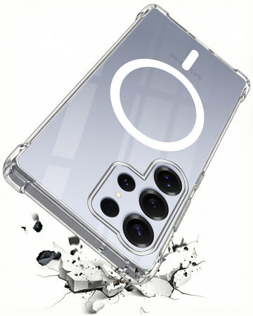 For Samsung Galaxy S25 Ultra Back Cover Shockproof Crystal-Clear (Magsafe Wireless Support | Drop & Camera Protection | Hard Polycarbonate)