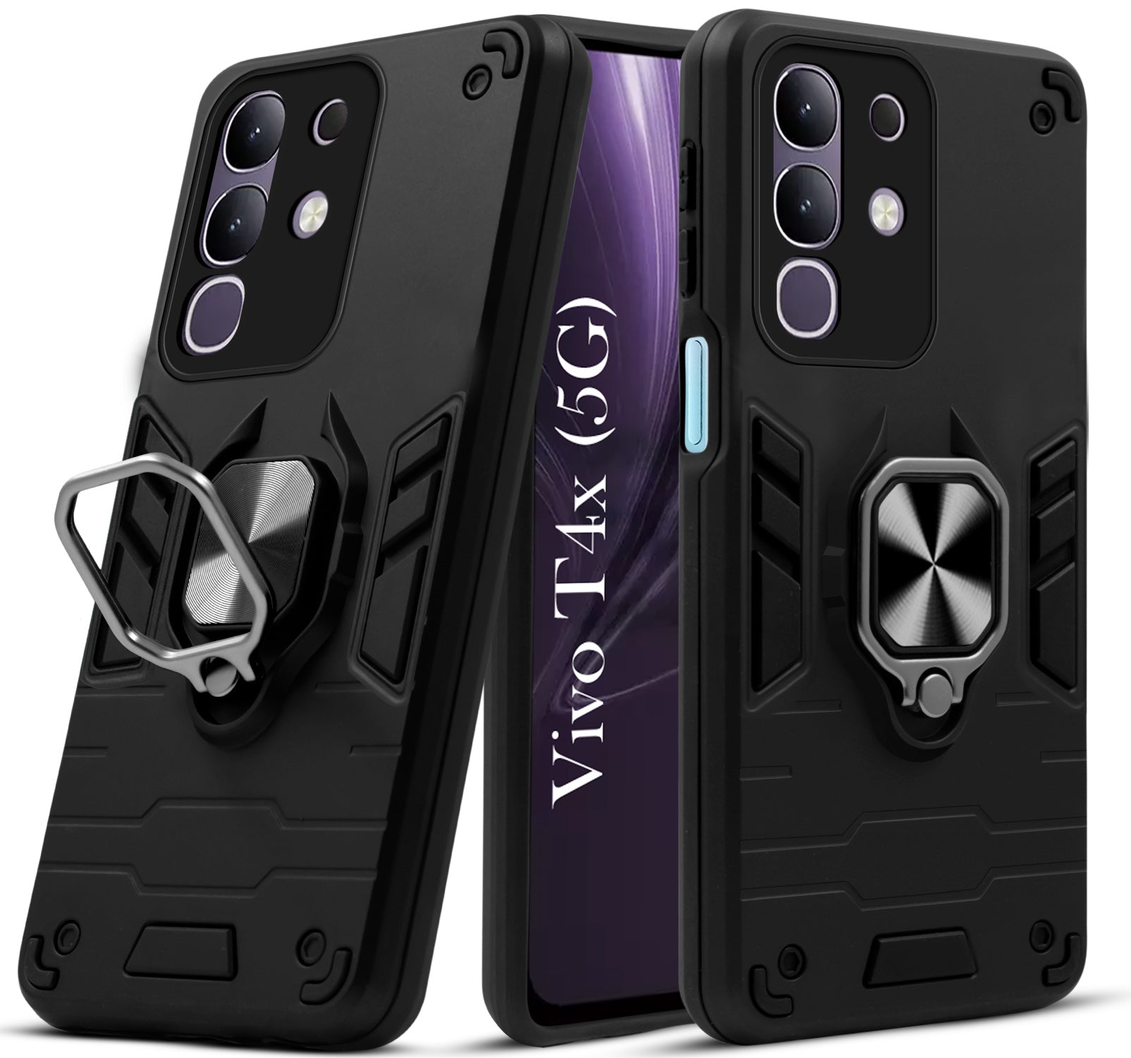 For Vivo T4x Back Cover Case (Shockproof Polycarbonate Dual Layer Hybrid Armor)