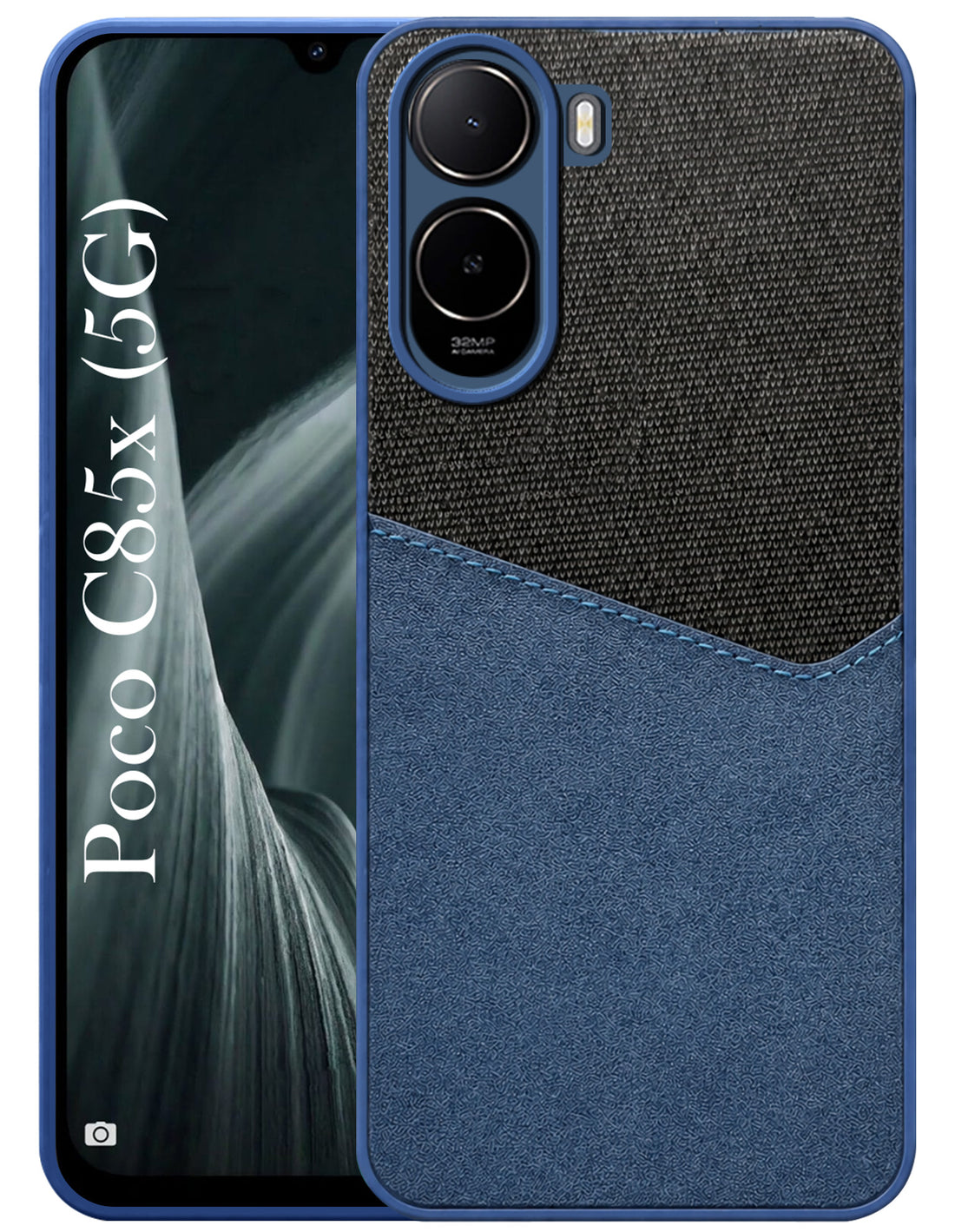 For Poco C85x 5G Back Cover Case (Dual Colour Stitch | Professional Minimalist Feel | Soft and Flexible)