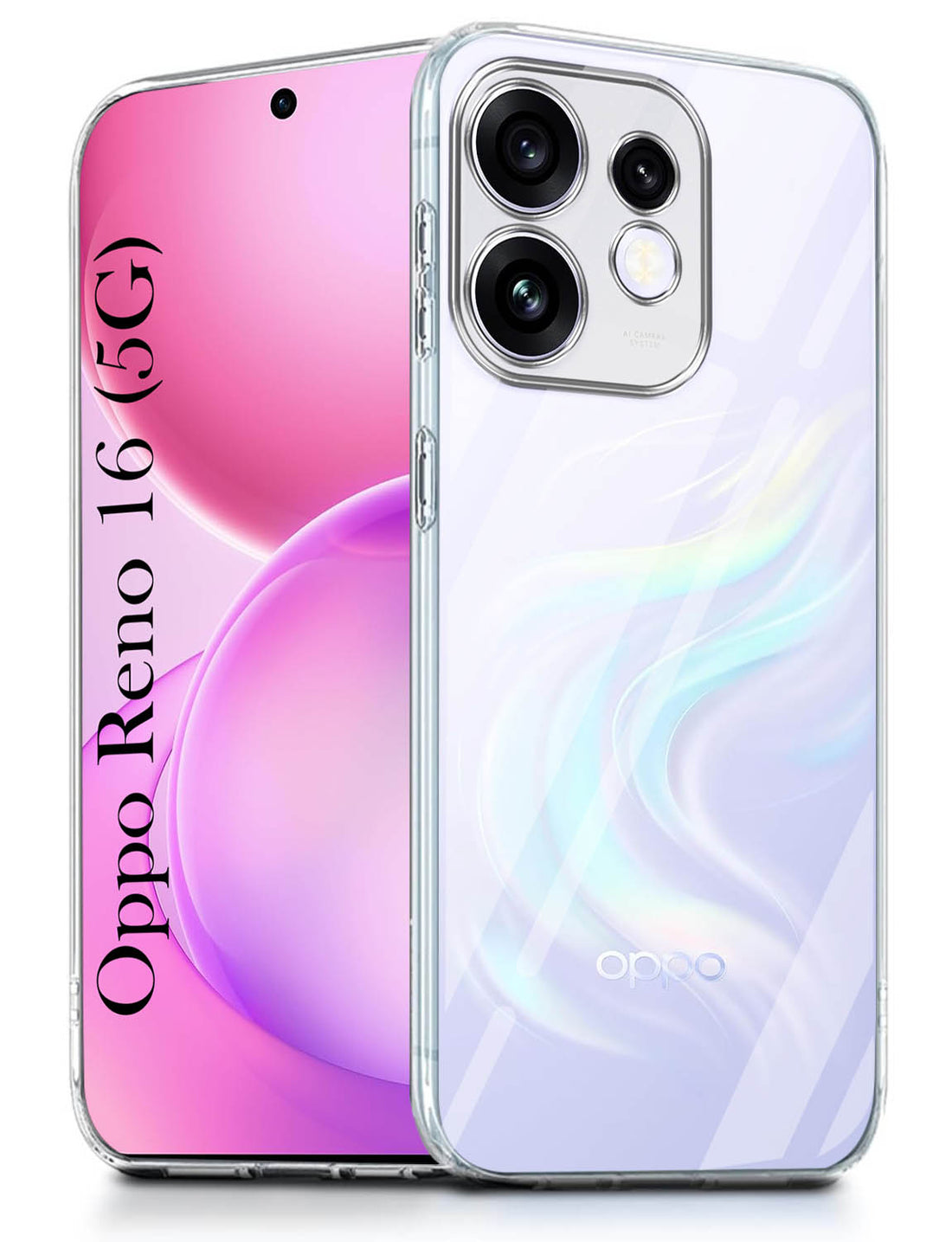 For Oppo Reno 16 Back Cover Case Silicone (Clear Shockproof Case with Camera Protection | Soft and Flexible | Transparent)