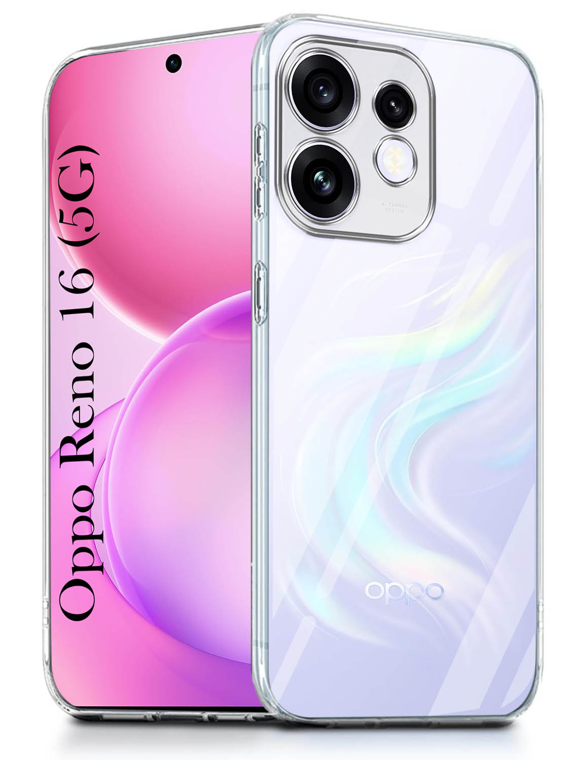 For Oppo Reno 16 Back Cover Case Silicone (Clear Shockproof Case with Camera Protection | Soft and Flexible | Transparent)