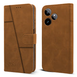 For Realme GT 7 Flip Cover Case ( Stitched Leather with Magnetic Closure)