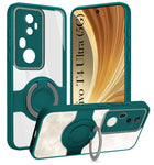 For Vivo T4 Ultra Back Cover Case with stand (Built-in Ring Holder Kickstand | Lifetime Anti Yellow | Camera Protection)
