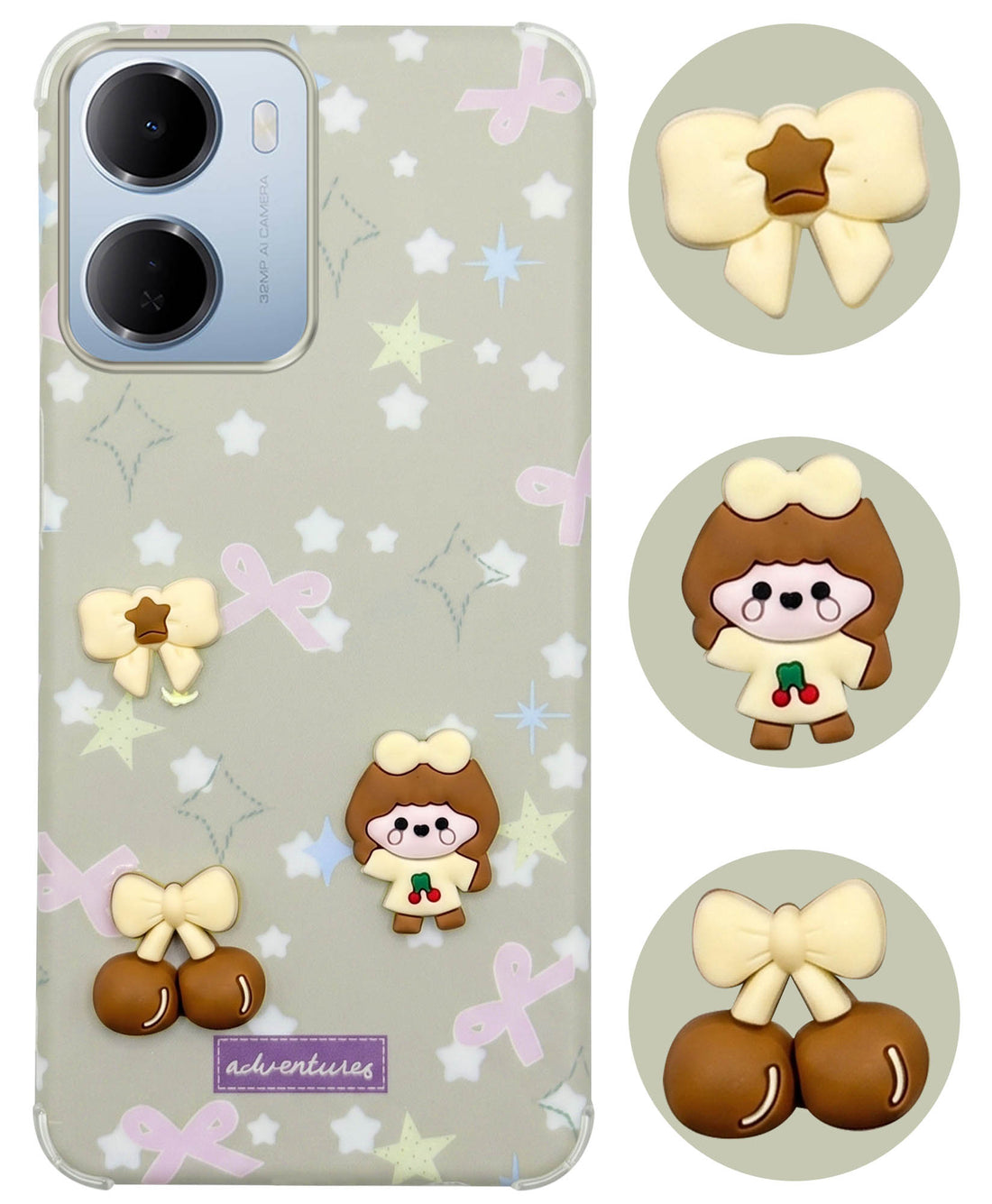 For Redmi 15A 5G Back Cover Case (3D Cute Cartoons | Hard Back Side Soft | Matte Premium Finish | HD Printing)