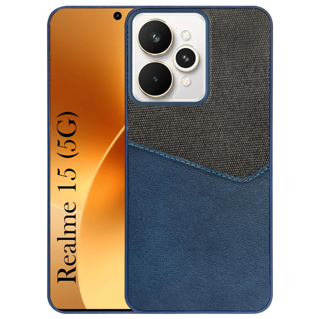 For Realme 15 Back Cover Case (Dual PU Leather Stitch | Professional Minimalist | Soft and Flexible)
