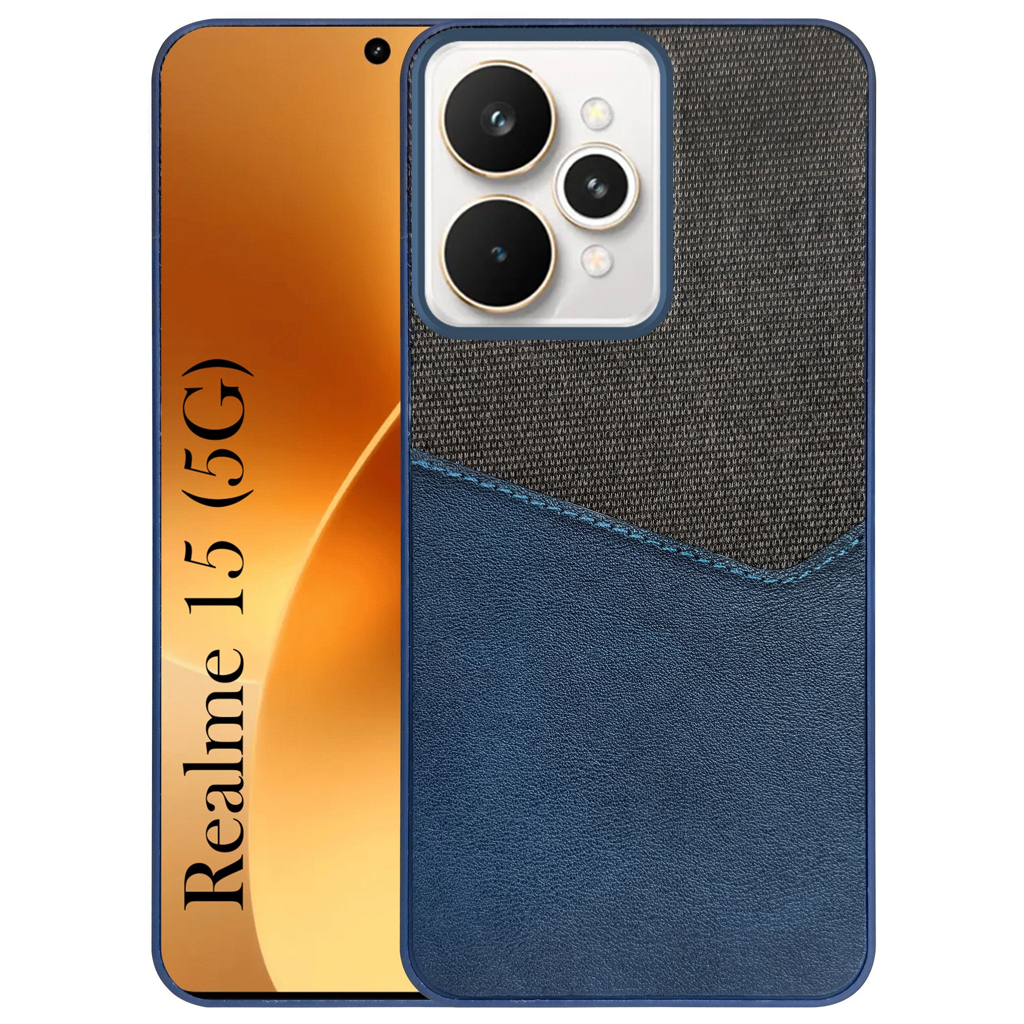 For Realme 15 Back Cover Case (Dual PU Leather Stitch | Professional Minimalist | Soft and Flexible)