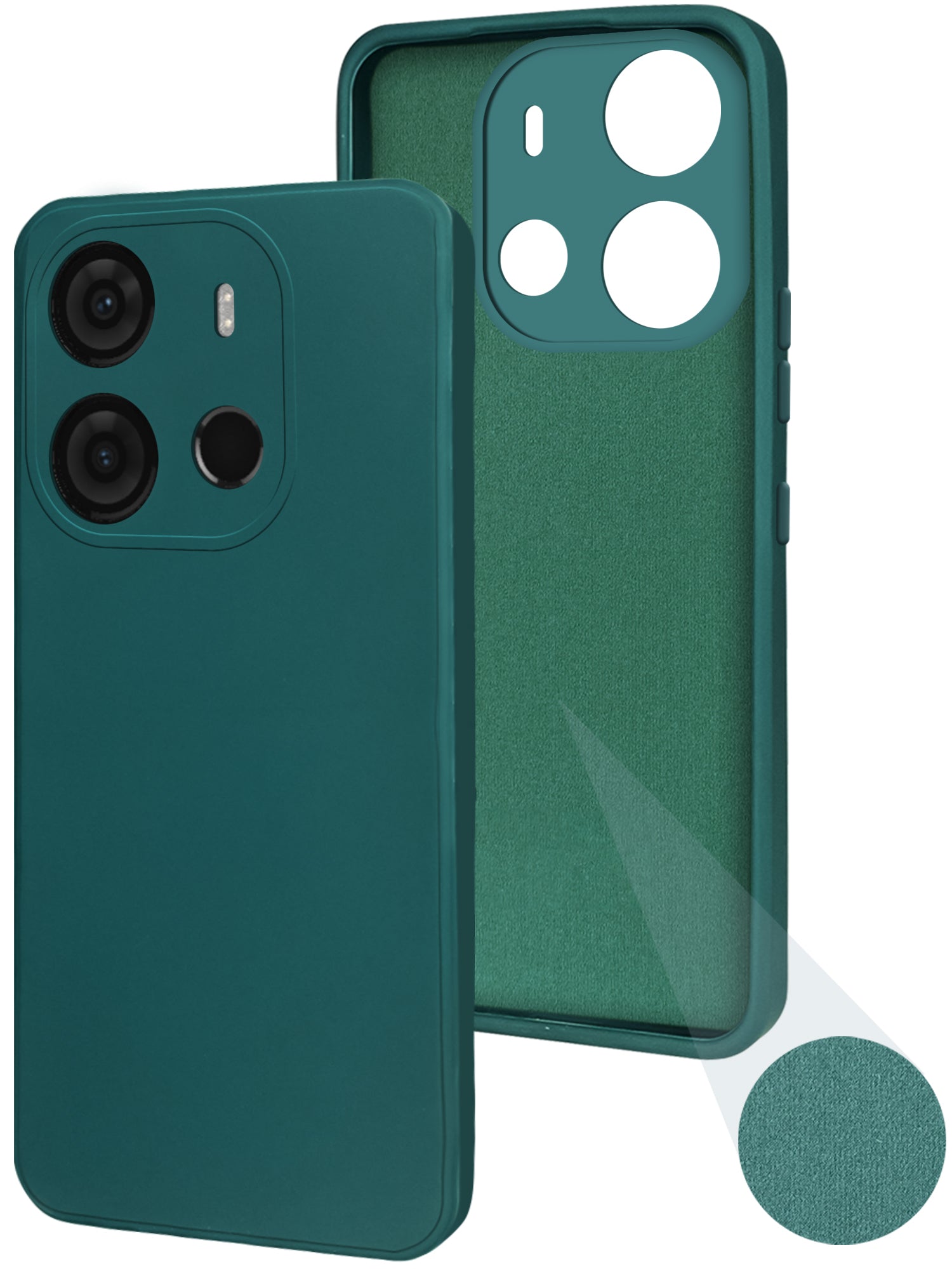 For Tecno Pop 7 Pro Back Cover Case ( Matte Finish Silicone with Inside Fiber cloth)