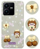 For Vivo Y22 | Vivo Y22s Back Cover Case (3D Cute Cartoons | Hard Back Side Soft | Matte Premium Finish | HD Printing)
