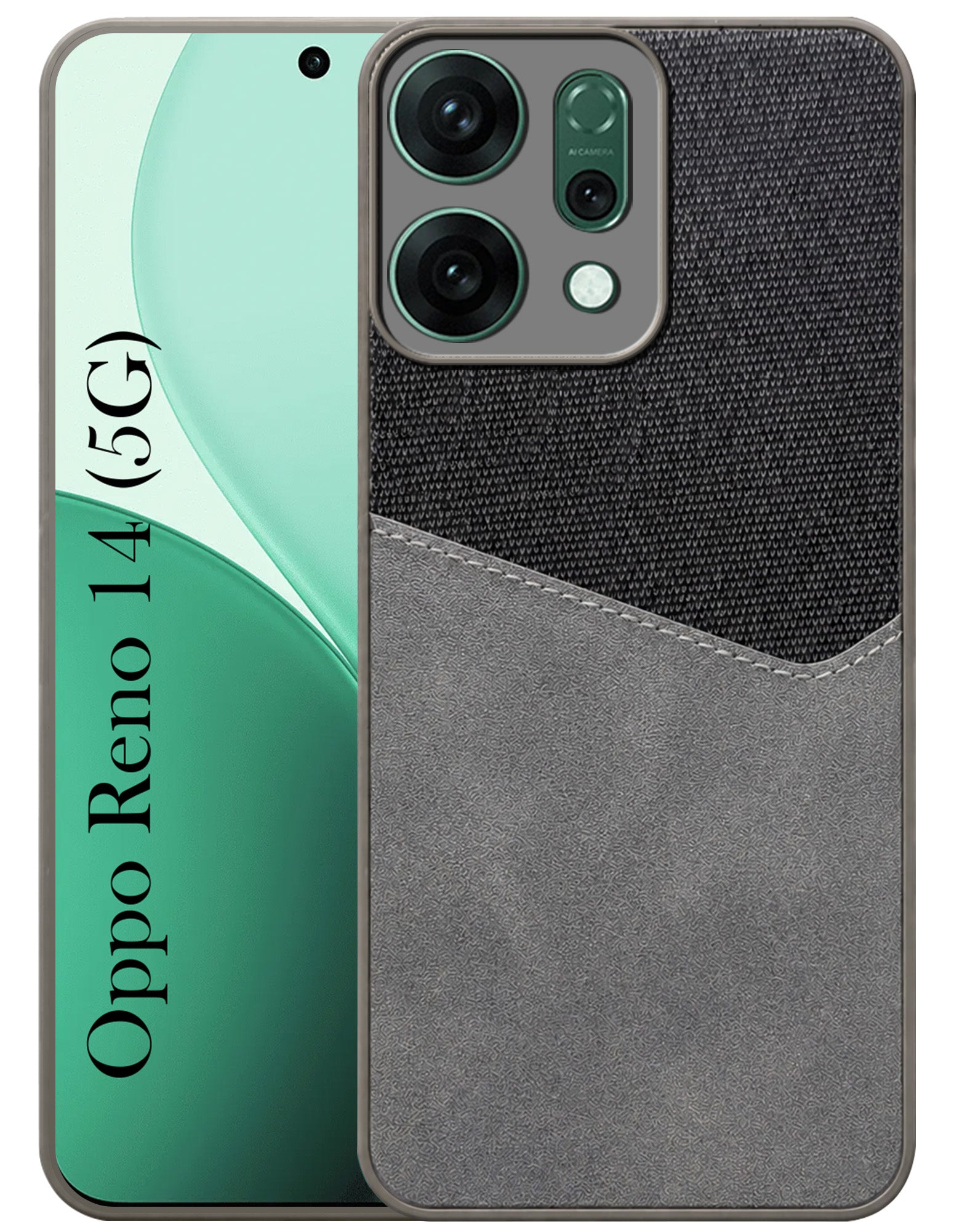For Oppo Reno14 5G | Oppo Reno 14 5G Back Cover Case (Dual Colour Stitch | Professional Minimalist Feel | Soft and Flexible)
