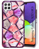 For Samsung Galaxy A22 4G Back Cover Case (Dual Design Glitter Sparkle and Detachable Diamond Print Case | Soft and Flexible)