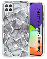 For Samsung Galaxy A22 4G Back Cover Case (Dual Design Glitter Sparkle and Detachable Diamond Print Case | Soft and Flexible)