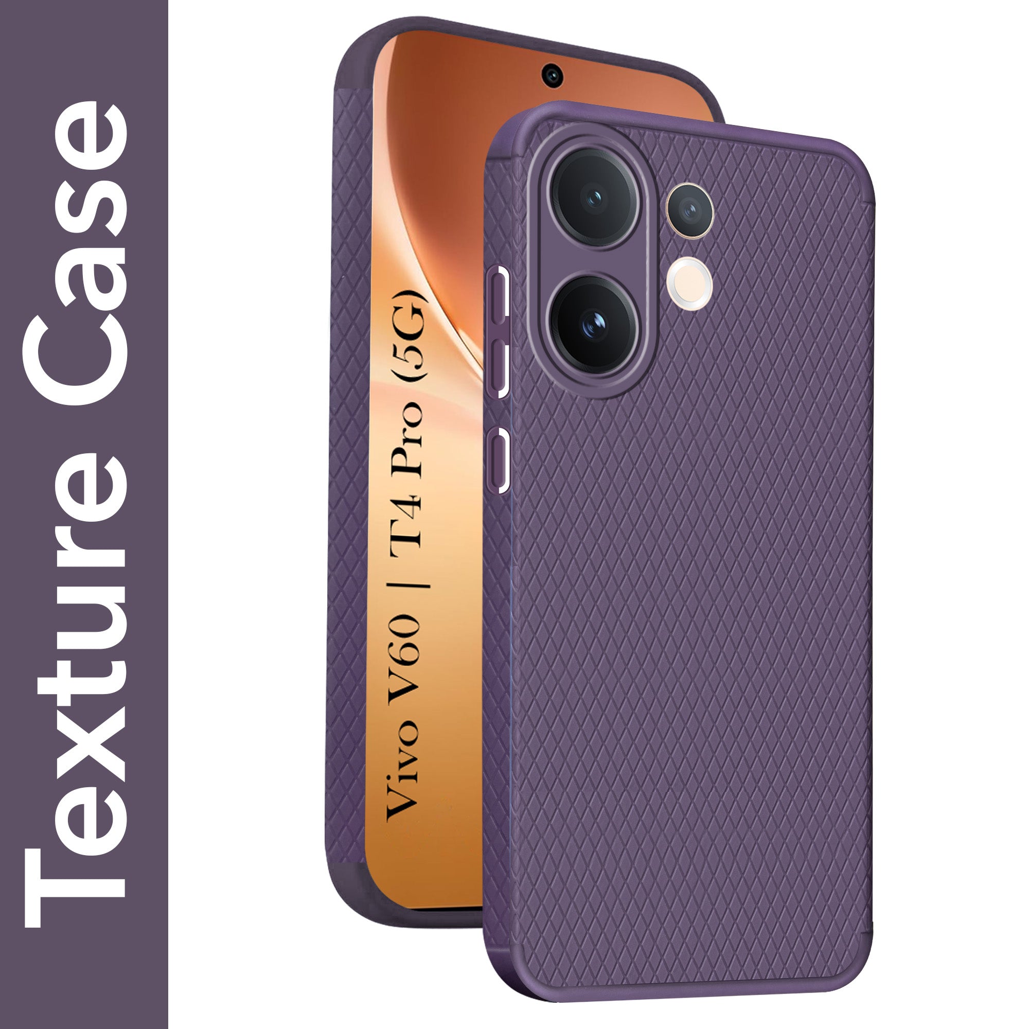 For Vivo V60 | Vivo T4 Pro Back Cover Case (Liquid Silicone | Side Grip | Camera Protection)