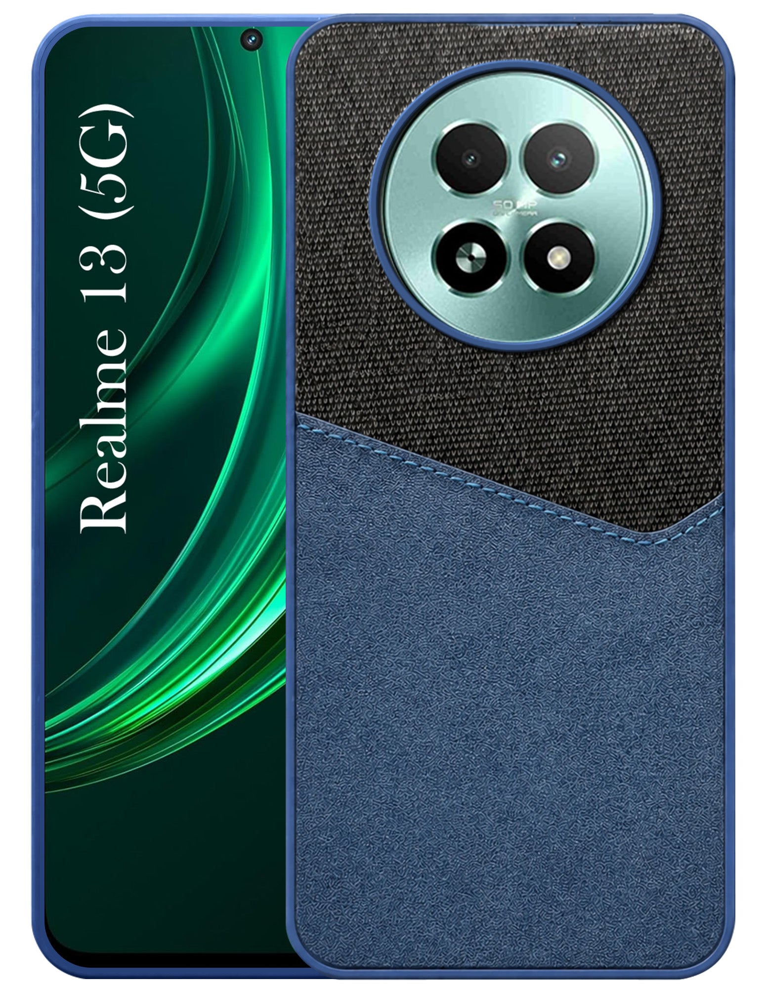 For Realme 13 Back Cover Case (Dual PU Leather Stitch | Professional Minimalist | Soft and Flexible)